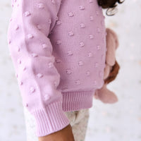 Dotty Knit Jumper - Lilac Blush Childrens Jumper from Jamie Kay NZ