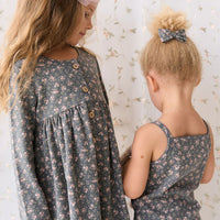 Organic Cotton Singlet - Rosalie Floral Lava Childrens Singlet from Jamie Kay NZ