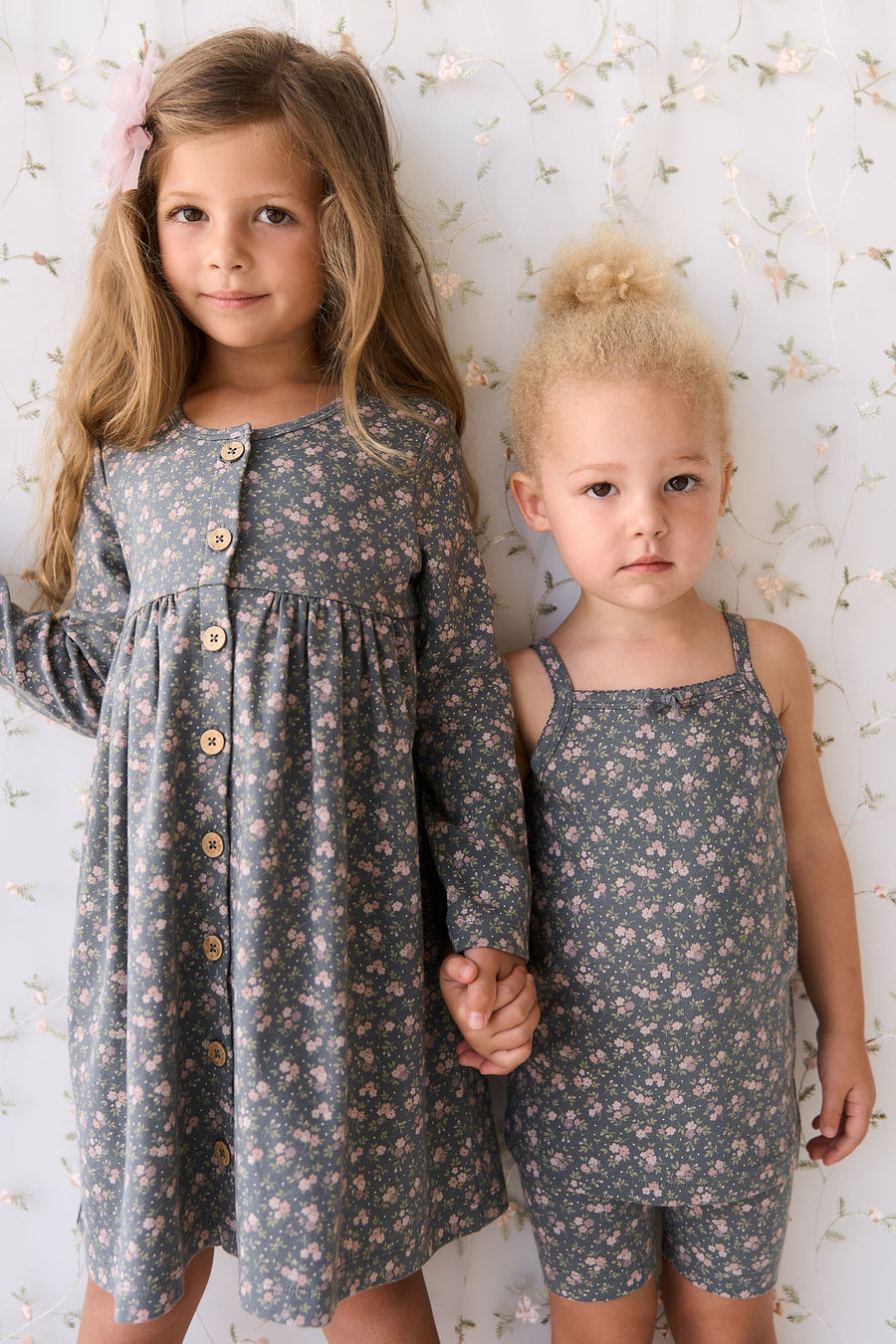 Organic Cotton Singlet - Rosalie Floral Lava Childrens Singlet from Jamie Kay NZ