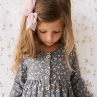 Organic Cotton Poppy Dress - Rosalie Floral Lava Childrens Dress from Jamie Kay NZ