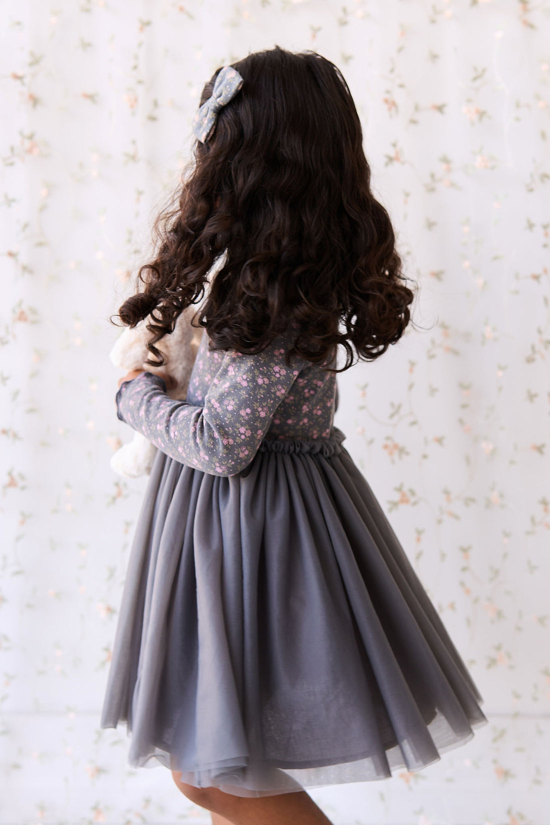 Anna Tulle Dress - Rosalie Floral Lava Childrens Dress from Jamie Kay NZ