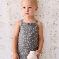 Organic Cotton Singlet - Rosalie Floral Lava Childrens Singlet from Jamie Kay NZ