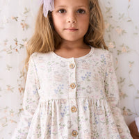 Organic Cotton Poppy Dress - Moons Garden Lavender Childrens Dress from Jamie Kay NZ