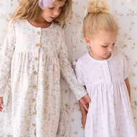 Organic Cotton Poppy Dress - Moons Garden Lavender Childrens Dress from Jamie Kay NZ