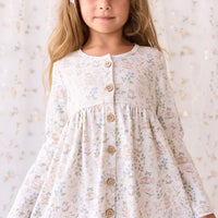 Organic Cotton Poppy Dress - Moons Garden Lavender Childrens Dress from Jamie Kay NZ