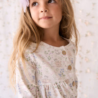 Organic Cotton Poppy Dress - Moons Garden Lavender Childrens Dress from Jamie Kay NZ