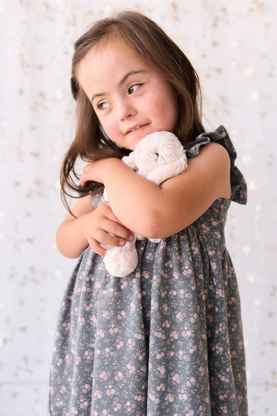 Organic Cotton Sienna Dress - Rosalie Floral Lava Childrens Dress from Jamie Kay NZ