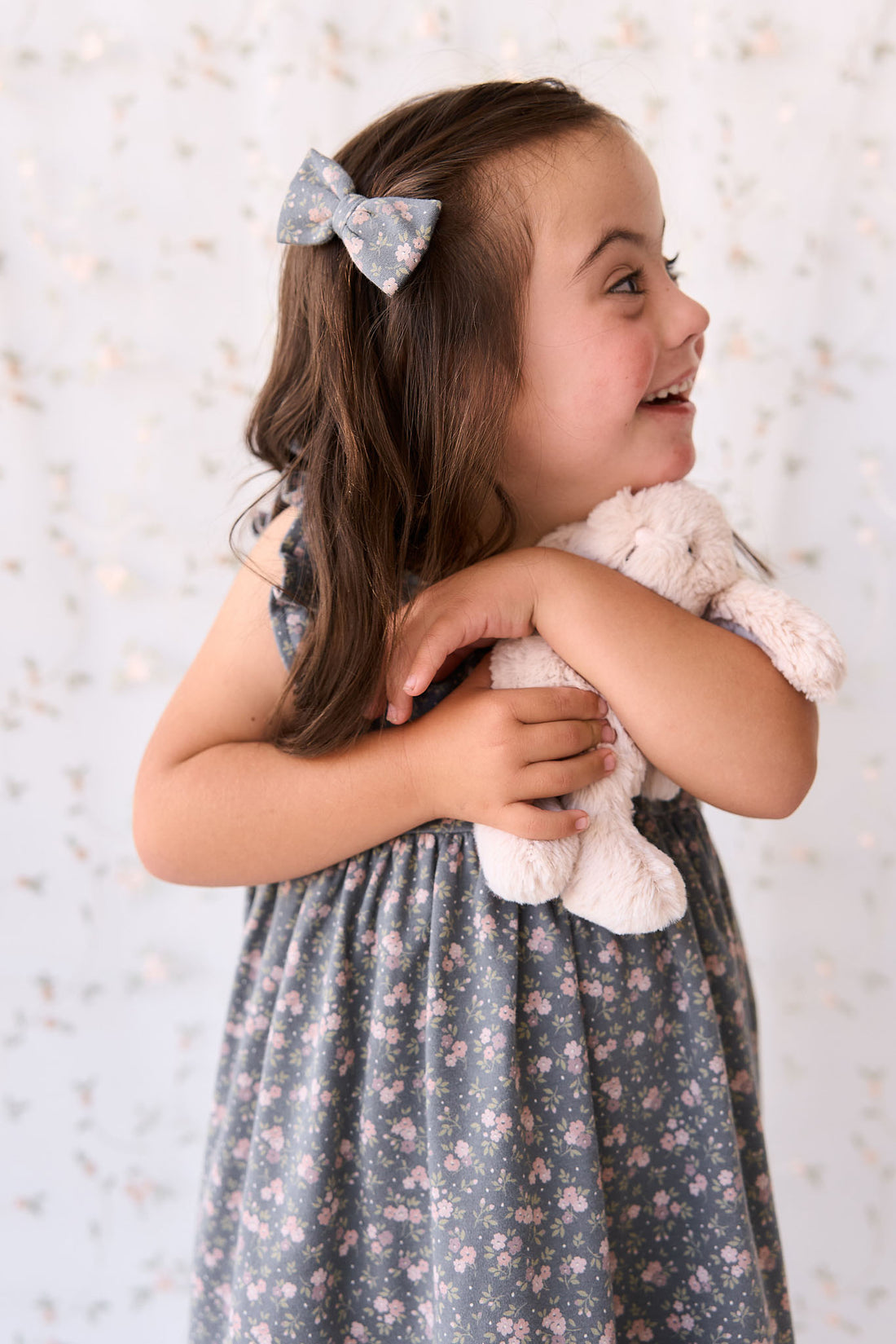 Organic Cotton Sienna Dress - Rosalie Floral Lava Childrens Dress from Jamie Kay NZ