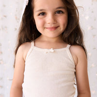 Organic Cotton Fine Rib Singlet - Lily Fleck Childrens Singlet from Jamie Kay NZ