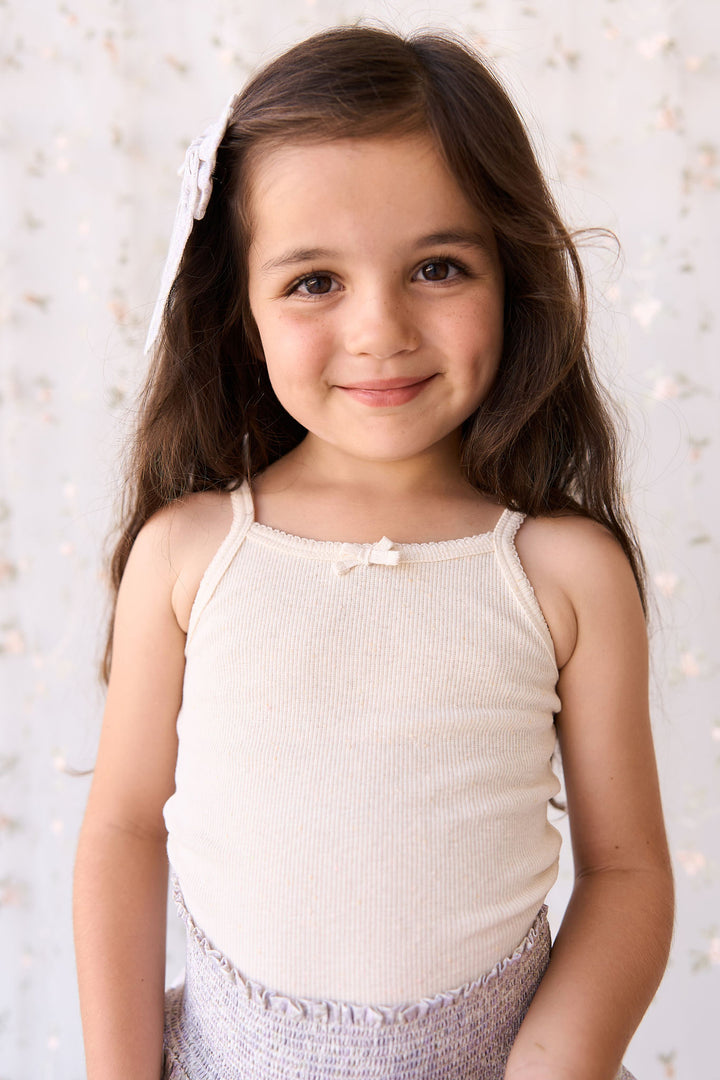 Organic Cotton Fine Rib Singlet - Lily Fleck Childrens Singlet from Jamie Kay NZ