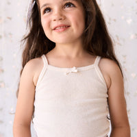 Organic Cotton Fine Rib Singlet - Lily Fleck Childrens Singlet from Jamie Kay NZ