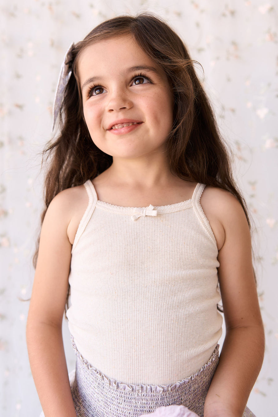 Organic Cotton Fine Rib Singlet - Lily Fleck Childrens Singlet from Jamie Kay NZ