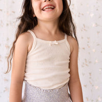 Organic Cotton Fine Rib Singlet - Lily Fleck Childrens Singlet from Jamie Kay NZ