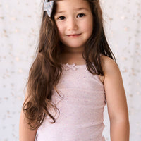 Organic Cotton Fine Rib Singlet - Tulip Fleck Childrens Singlet from Jamie Kay NZ