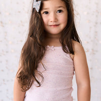 Organic Cotton Fine Rib Singlet - Tulip Fleck Childrens Singlet from Jamie Kay NZ