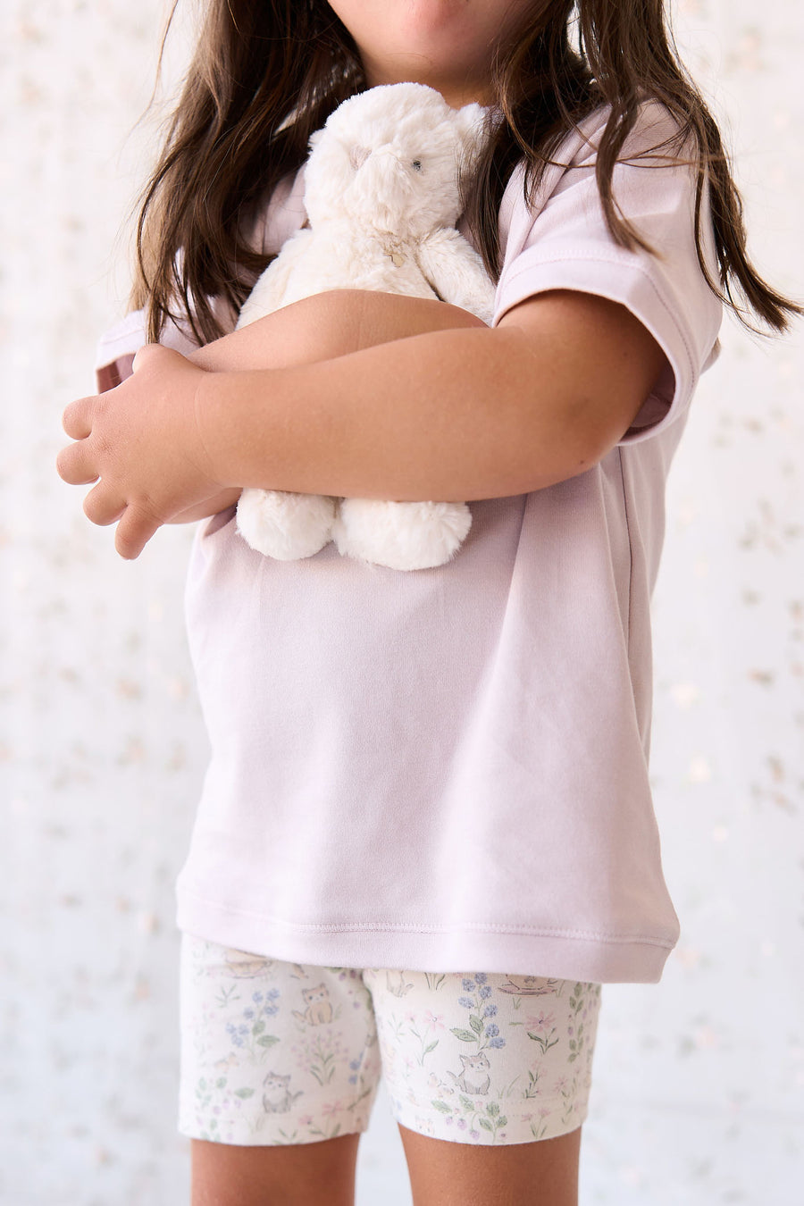 Organic Cotton Everyday Bike Short - Moons Garden Lavender Childrens Short from Jamie Kay NZ