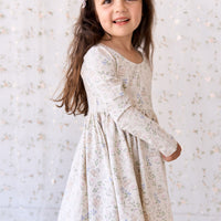 Organic Cotton Tallulah Dress - Moons Garden Lavender Childrens Dress from Jamie Kay NZ