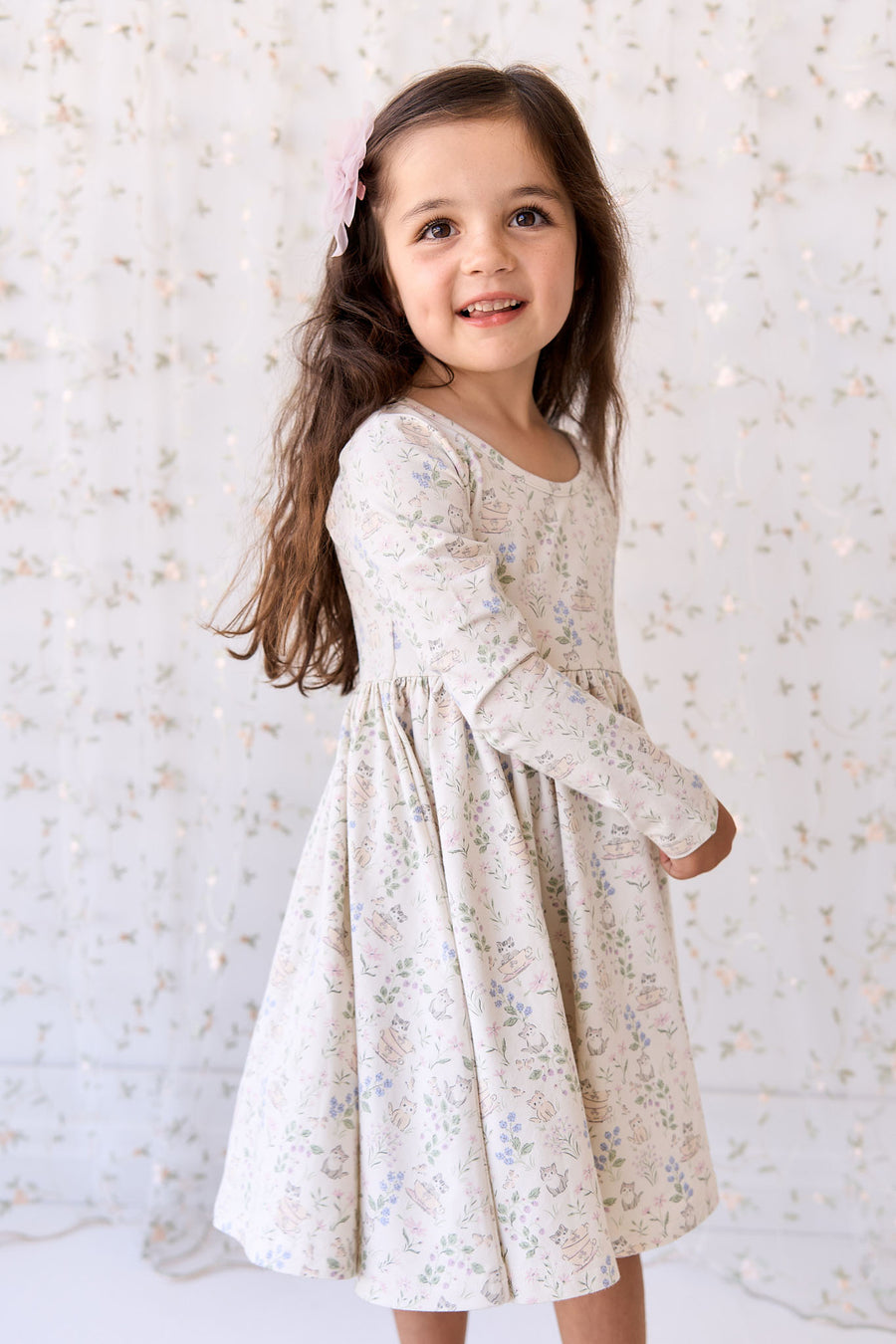 Organic Cotton Tallulah Dress - Moons Garden Lavender Childrens Dress from Jamie Kay NZ