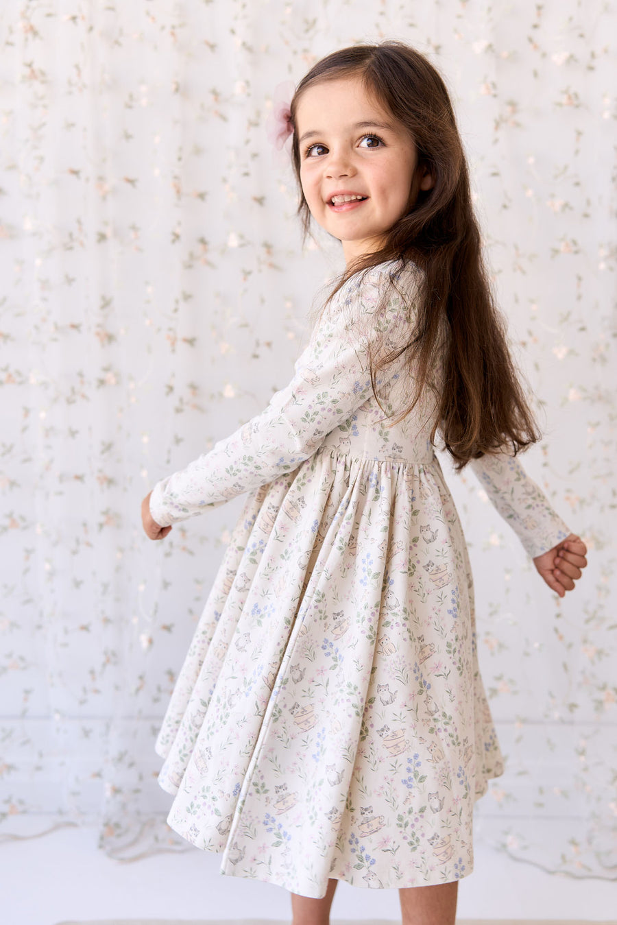 Organic Cotton Tallulah Dress - Moons Garden Lavender Childrens Dress from Jamie Kay NZ