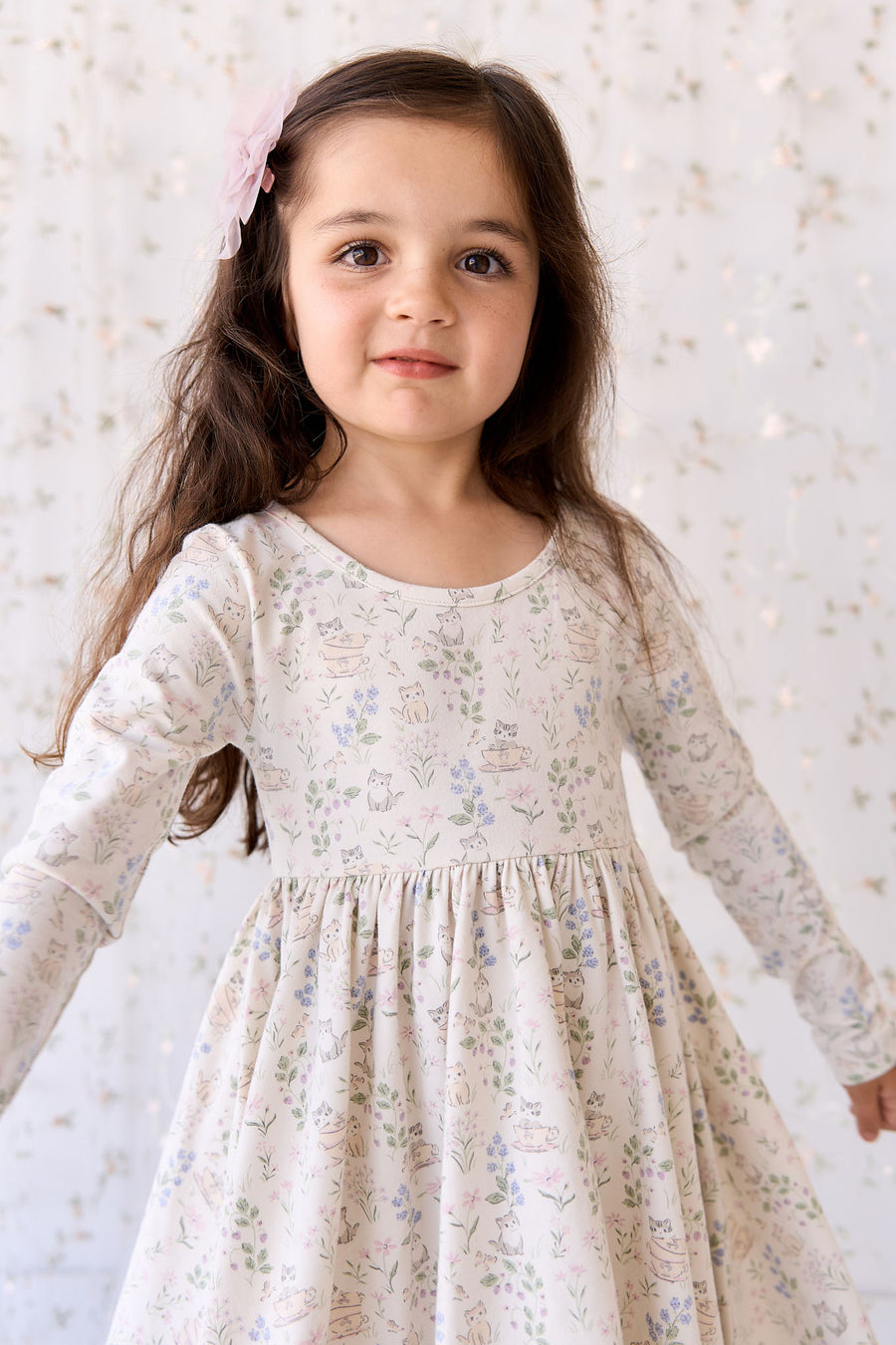 Organic Cotton Tallulah Dress - Moons Garden Lavender Childrens Dress from Jamie Kay NZ