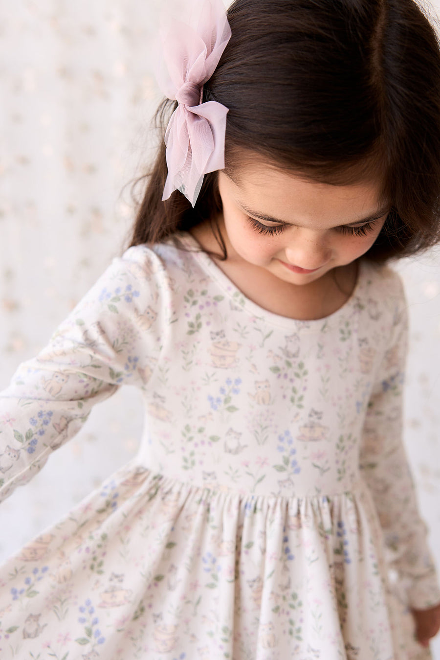 Organic Cotton Tallulah Dress - Moons Garden Lavender Childrens Dress from Jamie Kay NZ