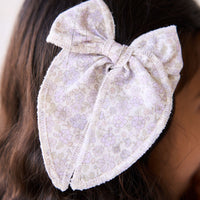 Organic Cotton Bow - Chloe Lavender Childrens Hair Bow from Jamie Kay NZ