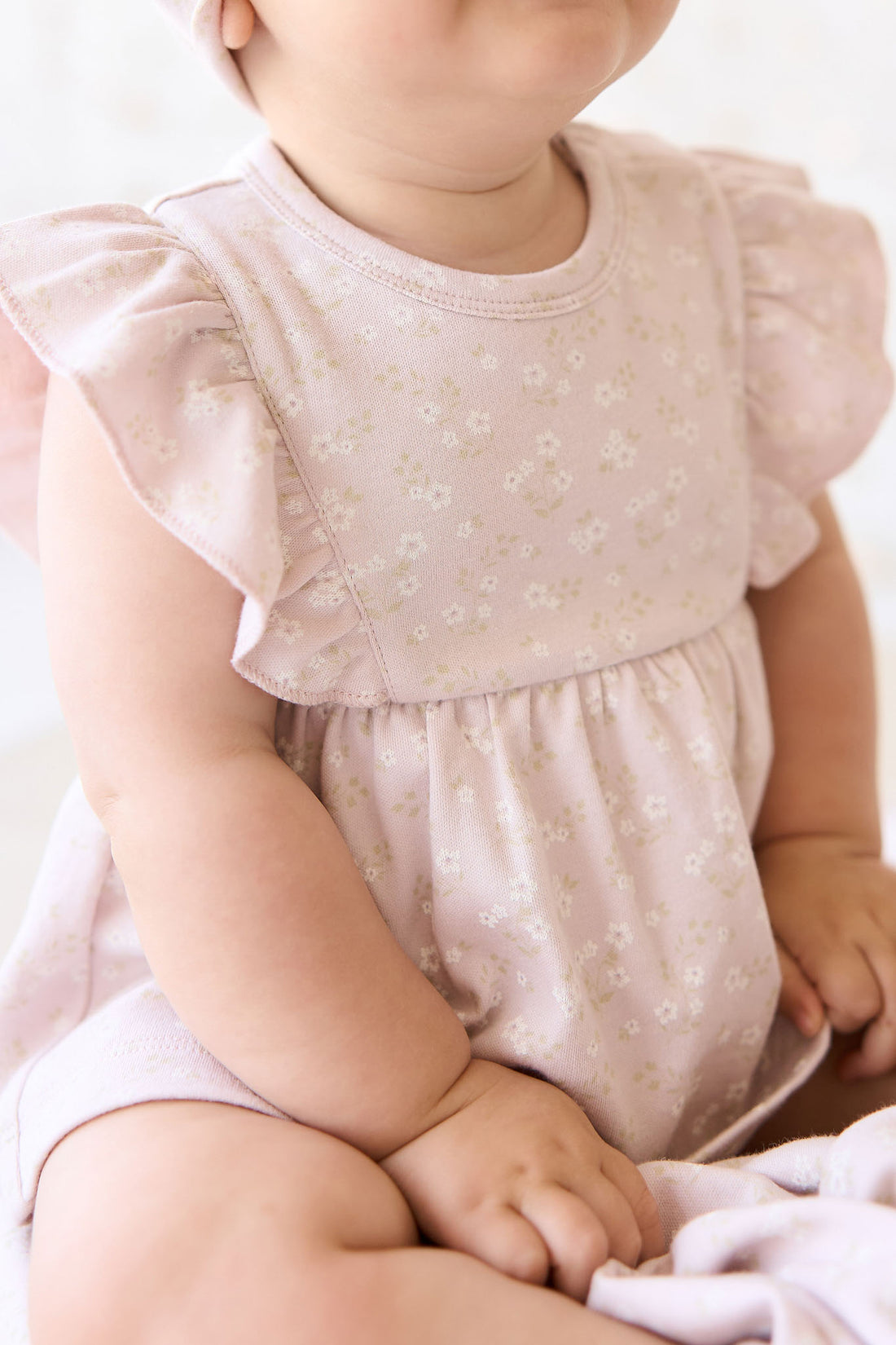 Organic Cotton Elianna Playsuit - Addie Lilac Childrens Playsuit from Jamie Kay NZ