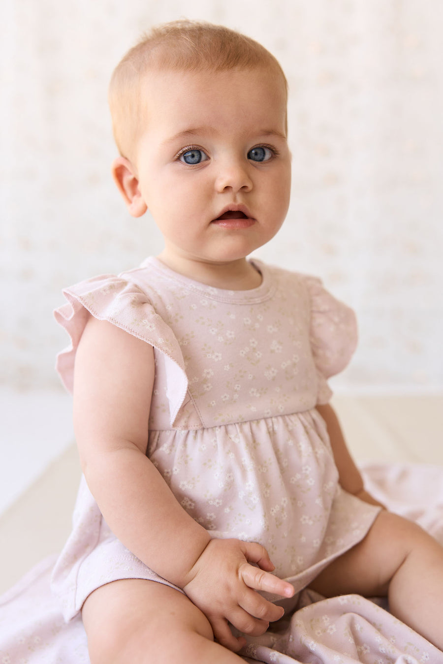 Organic Cotton Elianna Playsuit - Addie Lilac Childrens Playsuit from Jamie Kay NZ