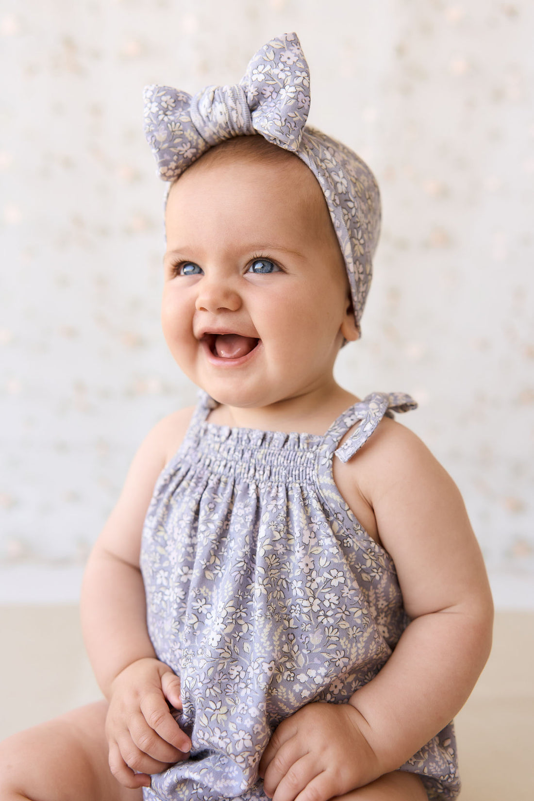 Organic Cotton Cassie Playsuit - April Lilac Childrens Playsuit from Jamie Kay NZ