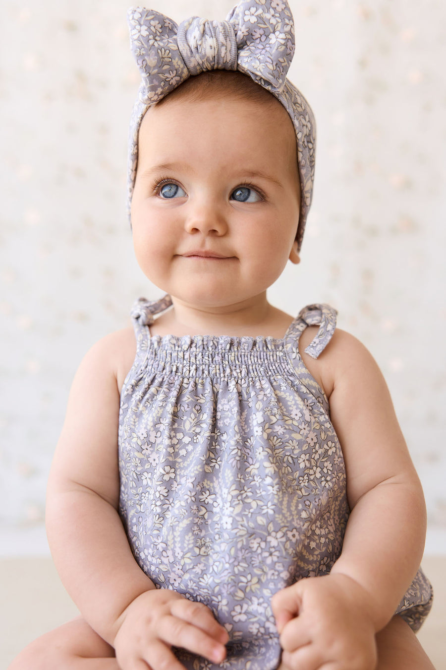 Organic Cotton Cassie Playsuit - April Lilac Childrens Playsuit from Jamie Kay NZ