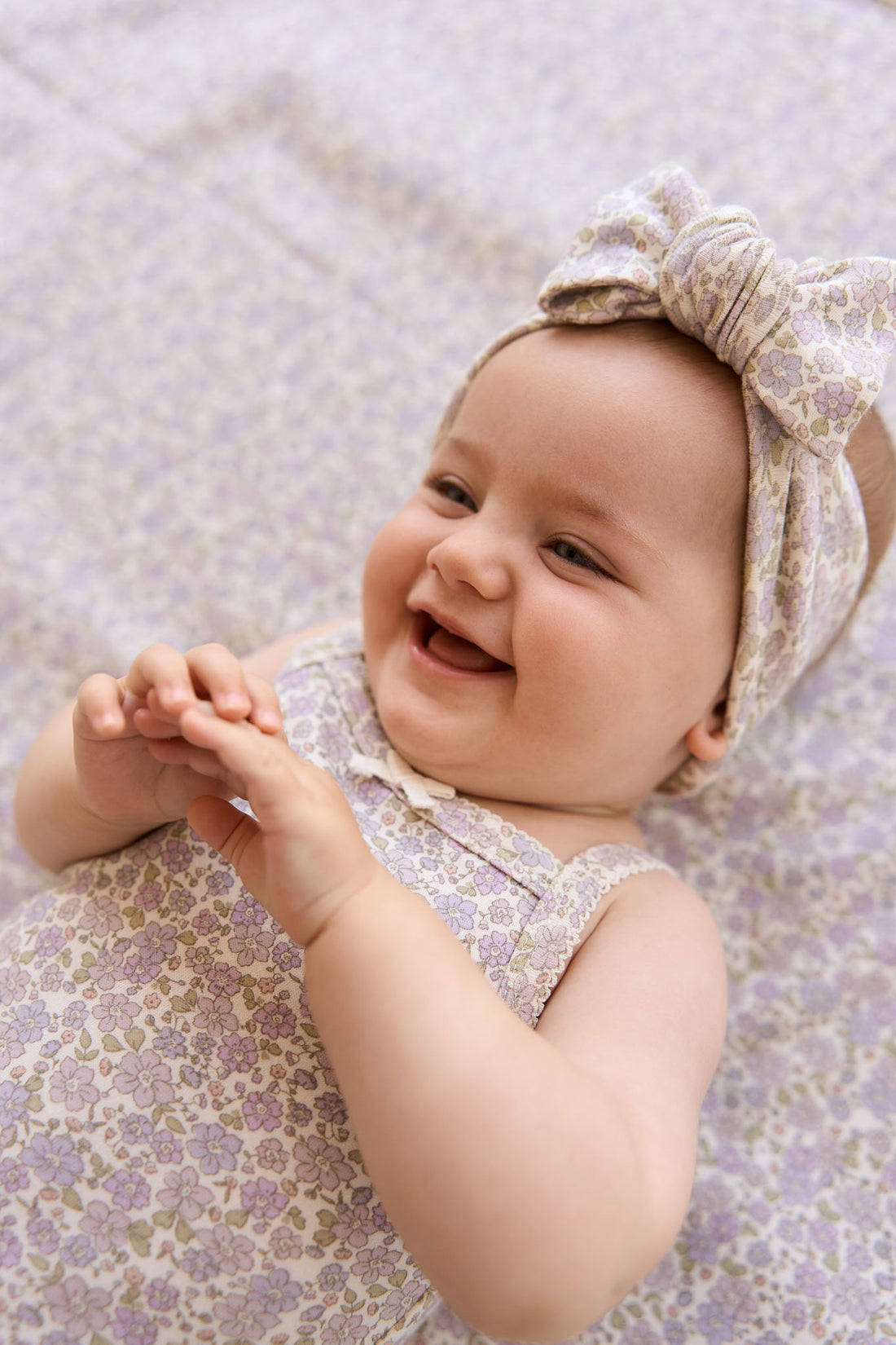 Organic Cotton Bridget Singlet Bodysuit - Chloe Lavender Childrens Bodysuit from Jamie Kay NZ