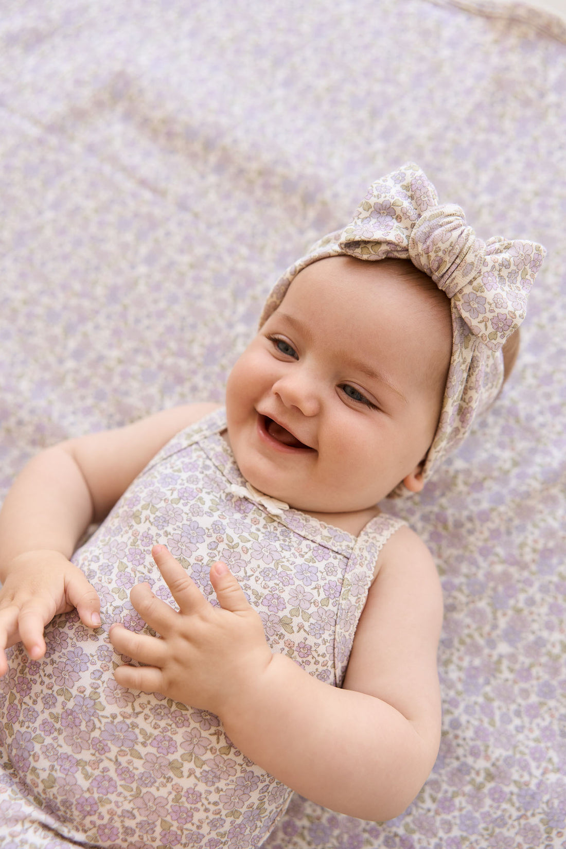 Organic Cotton Headband - Chloe Lavender Childrens Headband from Jamie Kay NZ