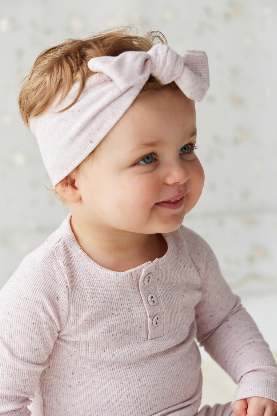 Organic Cotton Fine Rib Lilian Headband - Tulip Fleck Childrens Headband from Jamie Kay NZ