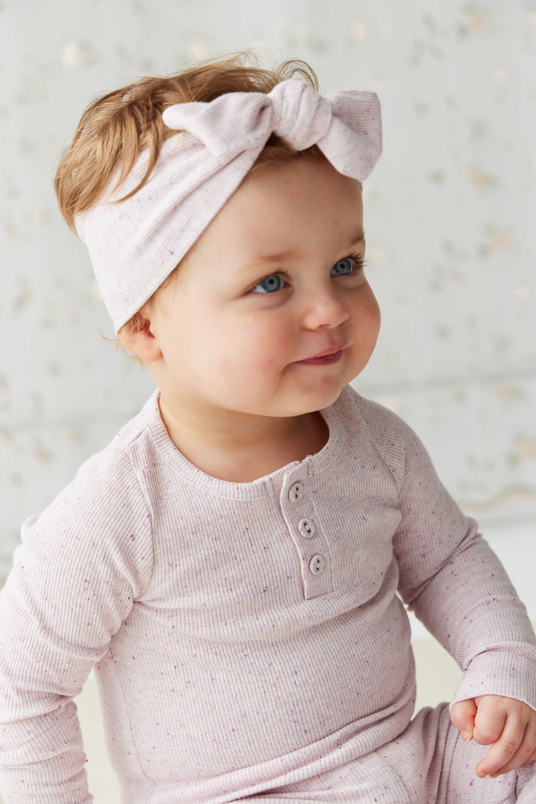 Organic Cotton Fine Rib Lilian Headband - Tulip Fleck Childrens Headband from Jamie Kay NZ