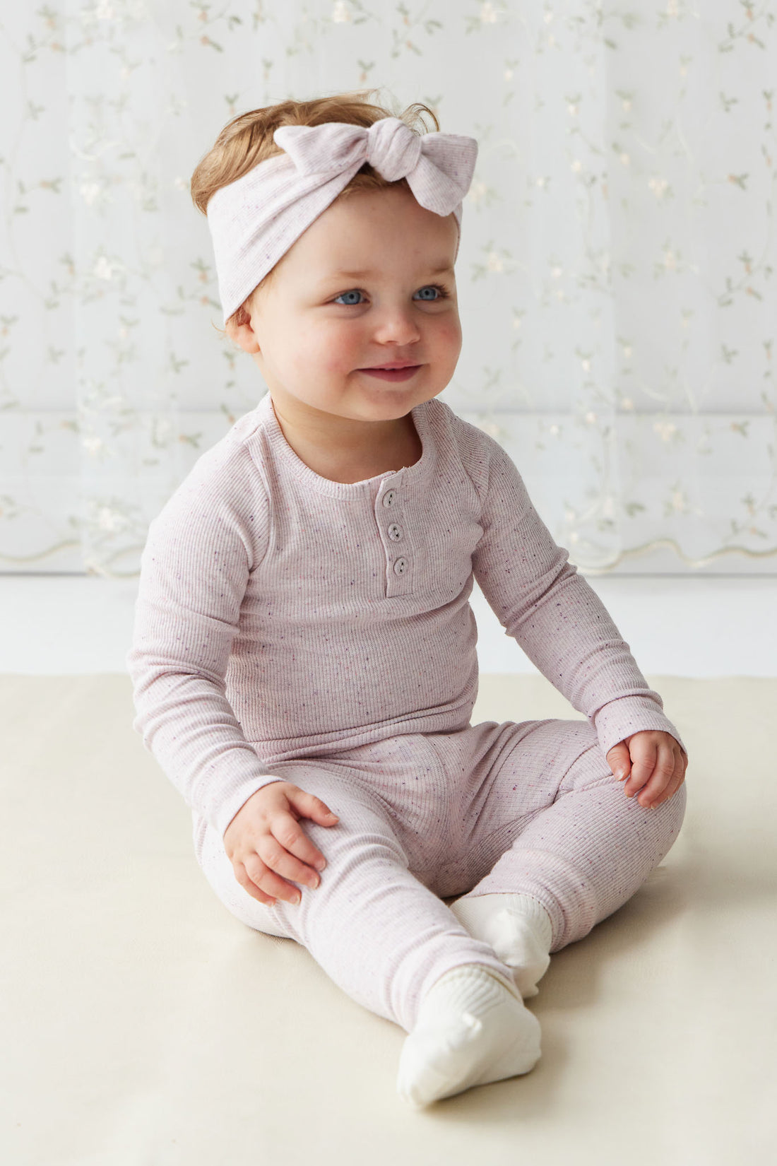 Organic Cotton Fine Rib Lilian Headband - Tulip Fleck Childrens Headband from Jamie Kay NZ