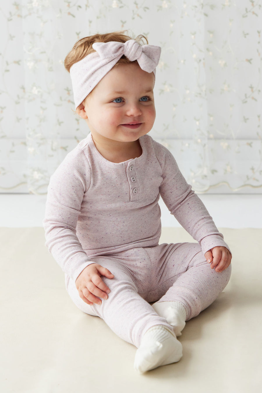 Organic Cotton Fine Rib Lilian Headband - Tulip Fleck Childrens Headband from Jamie Kay NZ