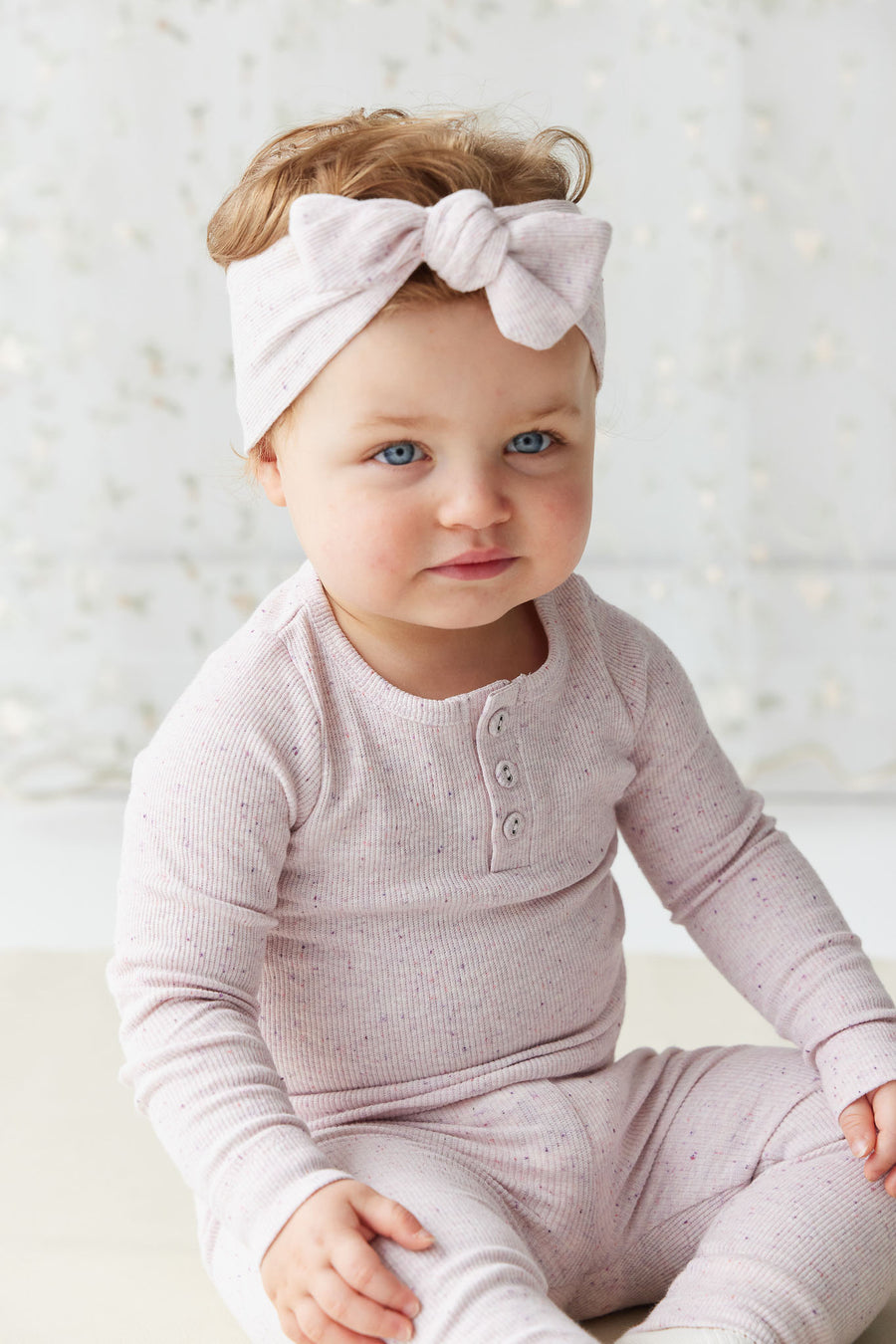 Organic Cotton Fine Rib Lilian Headband - Tulip Fleck Childrens Headband from Jamie Kay NZ