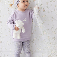 Organic Cotton Everyday Legging - April Lilac Childrens Legging from Jamie Kay NZ