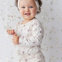 Organic Cotton Everyday Legging - Sweet William Floral Natural Childrens Legging from Jamie Kay NZ