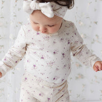 Organic Cotton Long Sleeve Top - Sweet William Floral Natural Childrens Top from Jamie Kay NZ