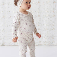 Organic Cotton Everyday Legging - Sweet William Floral Natural Childrens Legging from Jamie Kay NZ