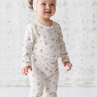 Organic Cotton Everyday Legging - Sweet William Floral Natural Childrens Legging from Jamie Kay NZ