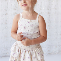 Organic Cotton Ruby Skirt - Sweet William Floral Natural Childrens Skirt from Jamie Kay NZ