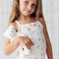 Organic Cotton Singlet - Sweet William Floral Natural Childrens Singlet from Jamie Kay NZ