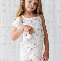 Organic Cotton Everyday Bike Short - Sweet William Floral Natural Childrens Short from Jamie Kay NZ