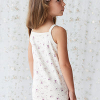 Organic Cotton Everyday Bike Short - Sweet William Floral Natural Childrens Short from Jamie Kay NZ