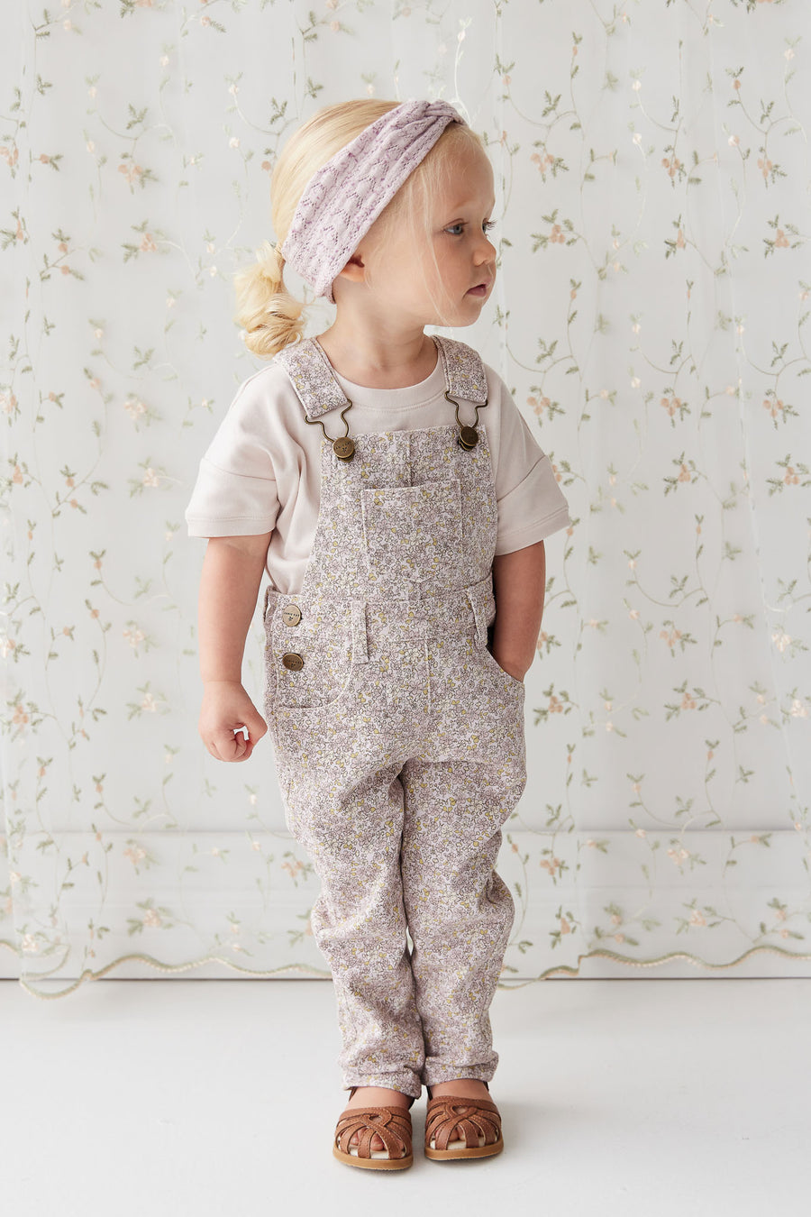 Jordie Cotton Twill Overall - Chloe Lilac Childrens Overall from Jamie Kay NZ