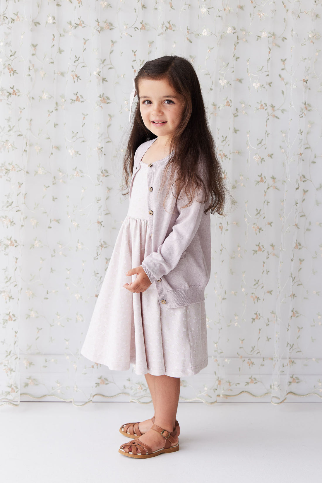 Organic Cotton Samantha Dress - Addie Lilac Childrens Dress from Jamie Kay NZ