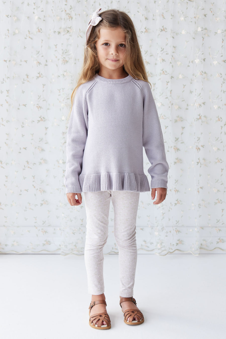 Organic Cotton Everyday Legging - Addie Lilac Childrens Legging from Jamie Kay NZ