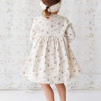 Organic Cotton Poppy Dress - Sweet William Floral Natural Childrens Dress from Jamie Kay NZ